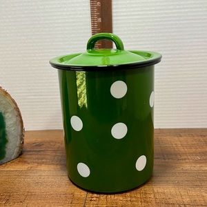 Vintage Emalia Olkusz Polish Polka Dot Enamelware